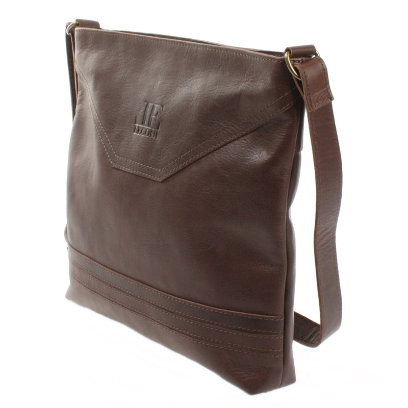 Leconi Umhängetasche Ledertasche Damen Schultertasche Leder dunkelbraun LE0066 Flash Sale