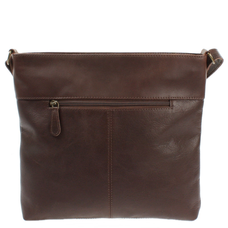 Leconi Umhängetasche Ledertasche Damen Schultertasche Leder dunkelbraun LE0066 Flash Sale
