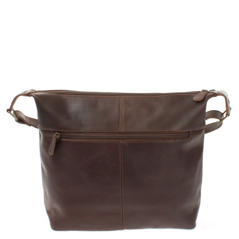 Leconi Umhängetasche Beuteltasche Ledertasche Damentasche Leder dunkelbraun LE0064 Begrenztes Angebot