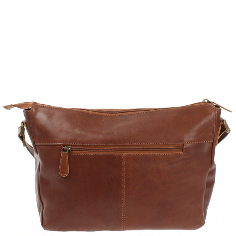 Leconi Umhängetasche Ledertasche Damen Herren Schultertasche Leder braun LE0067 Saisonschlussverkauf