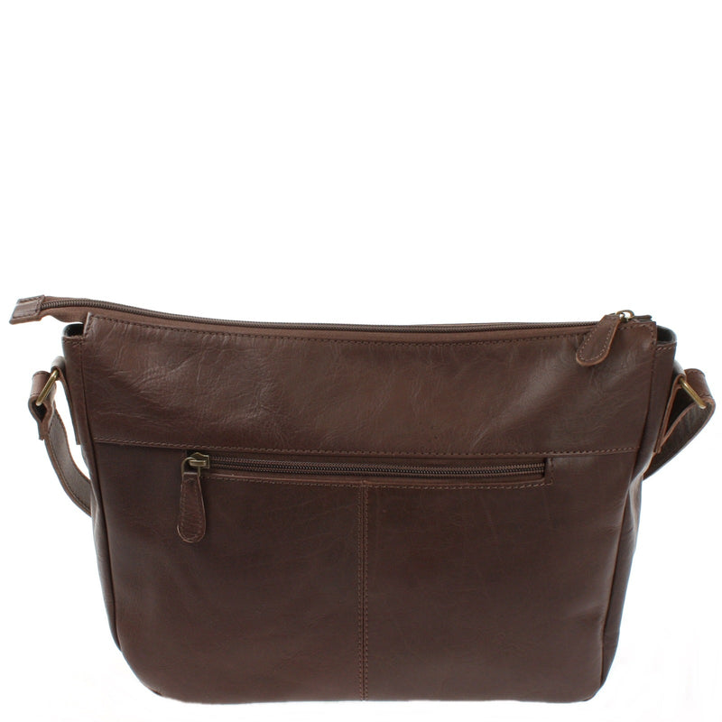 Leconi Umhängetasche Ledertasche Damen Herren Schultertasche Leder dunkelbraun LE0067 Cyber Monday