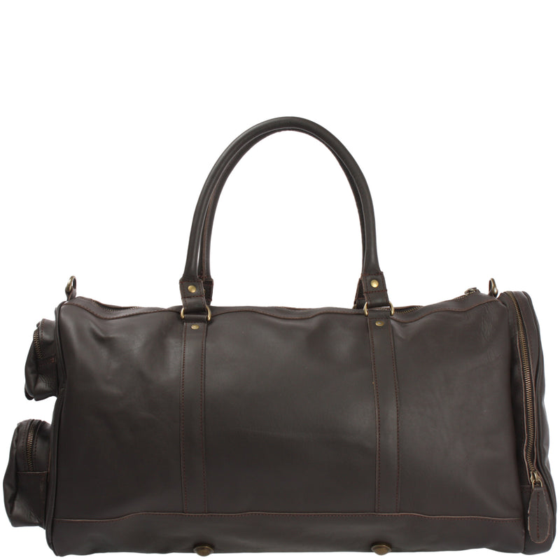 Leconi Reisetasche Weekender Sporttasche Ledertasche Damen Herren Leder dunkelbraun LE2017 Valentinstagsangebot