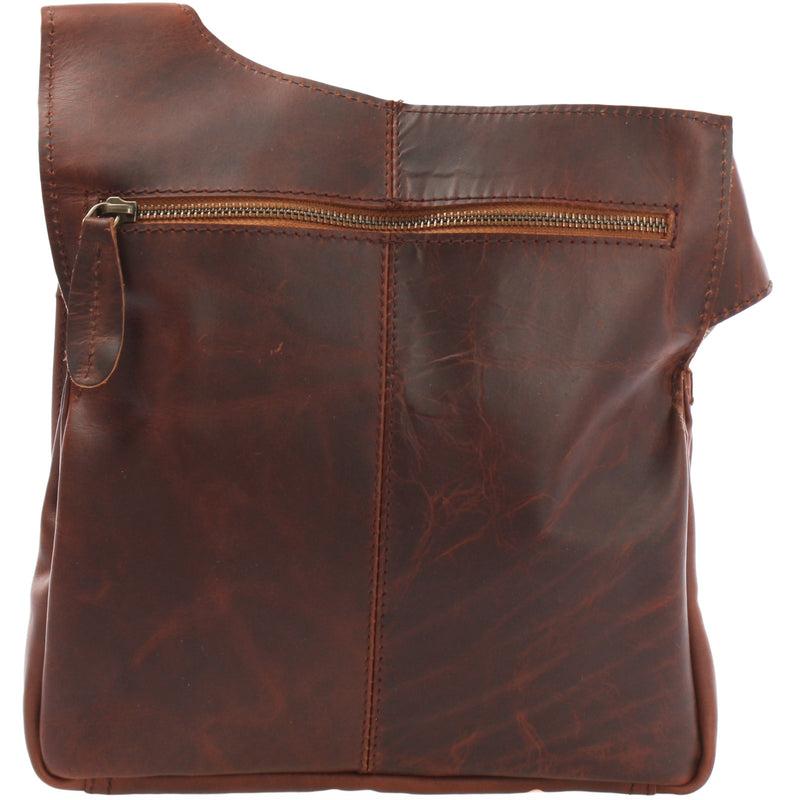 Leconi Umhängetasche Schultertasche Crossbag Damen Herren Leder braun LE3015 Jubiläumsangebot