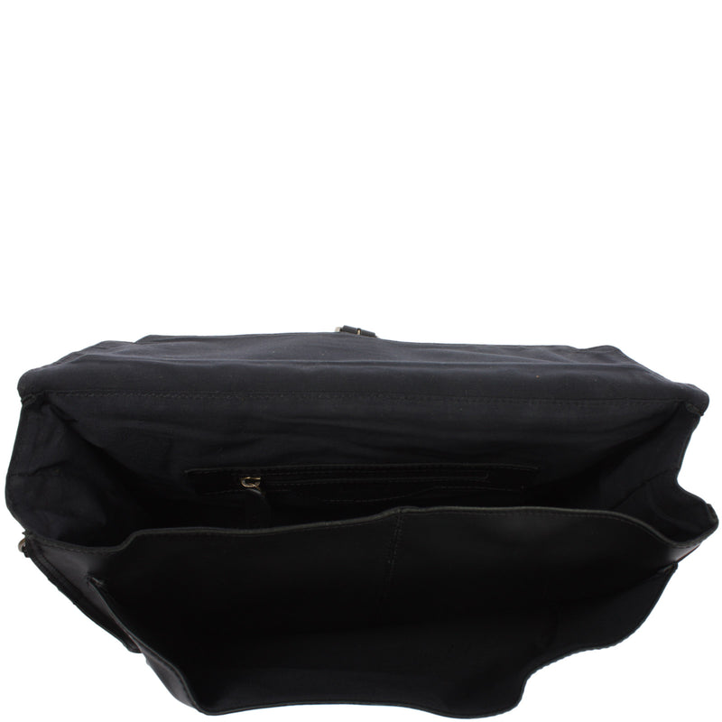 Leconi Aktentasche Businesstasche Messenger Bag Vintage Leder schwarz LE3008 Heißer Verkauf
