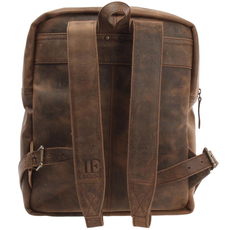 Leconi Rucksack Freizeitrucksack Lederrucksack Leder schlamm LE1018 Zeitlich begrenztes Angebot