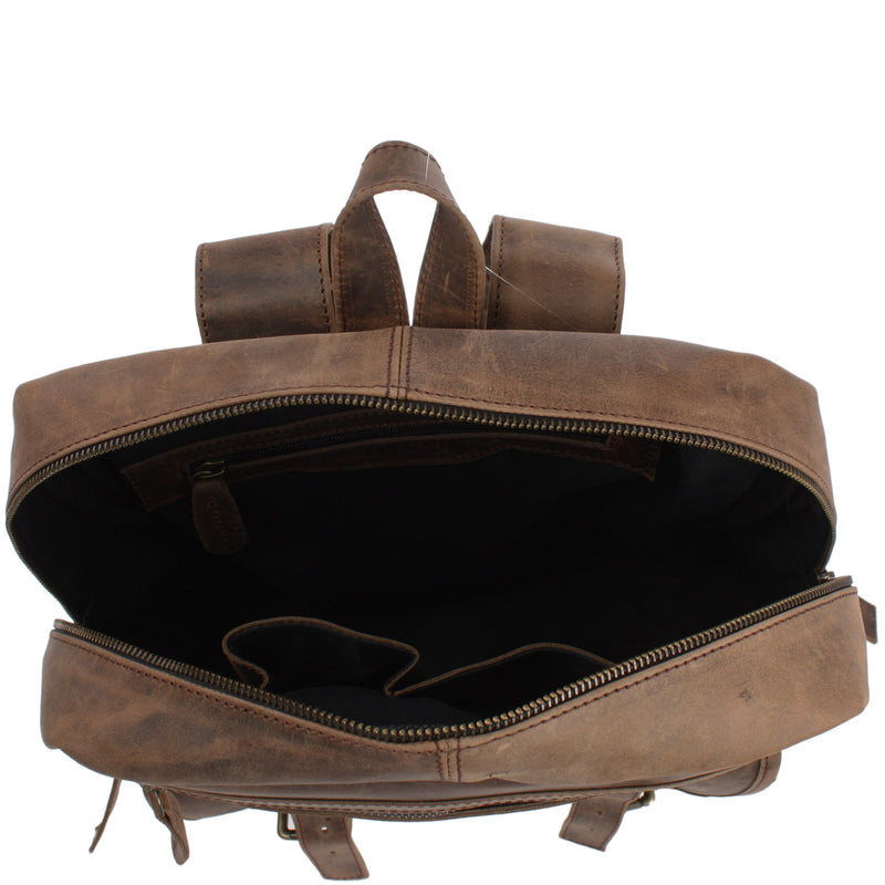 Leconi Rucksack Freizeitrucksack Lederrucksack Leder schlamm LE1018 Zeitlich begrenztes Angebot