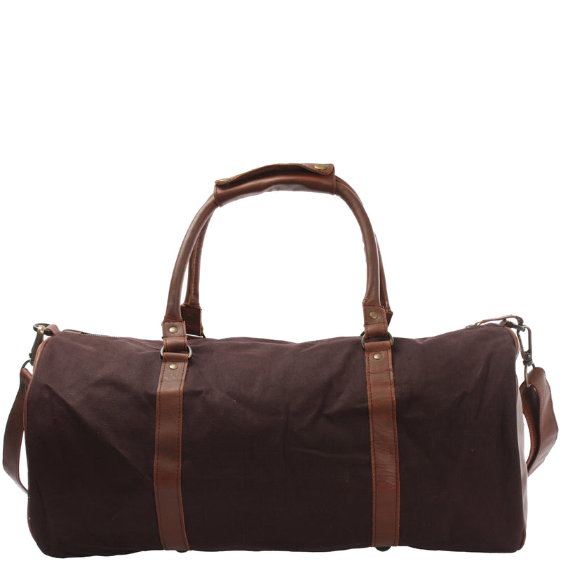 Leconi Weekender Reisetasche Sporttasche vintage Leder Canvas mokka LE2004 Exklusive Angebote