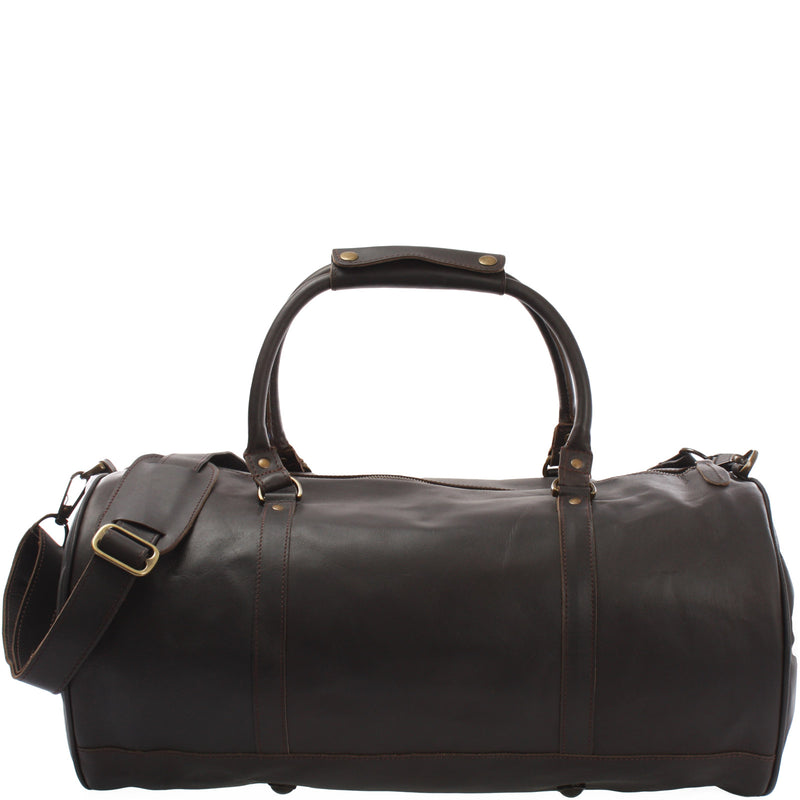 Leconi Weekender Reisetasche Sporttasche vintage Leder dunkelbraun LE2004