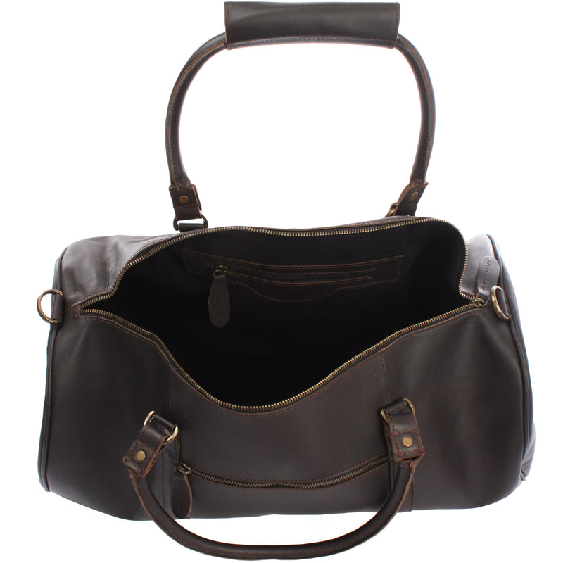 Leconi Weekender Reisetasche Sporttasche vintage Leder dunkelbraun LE2004 Blitzangebot