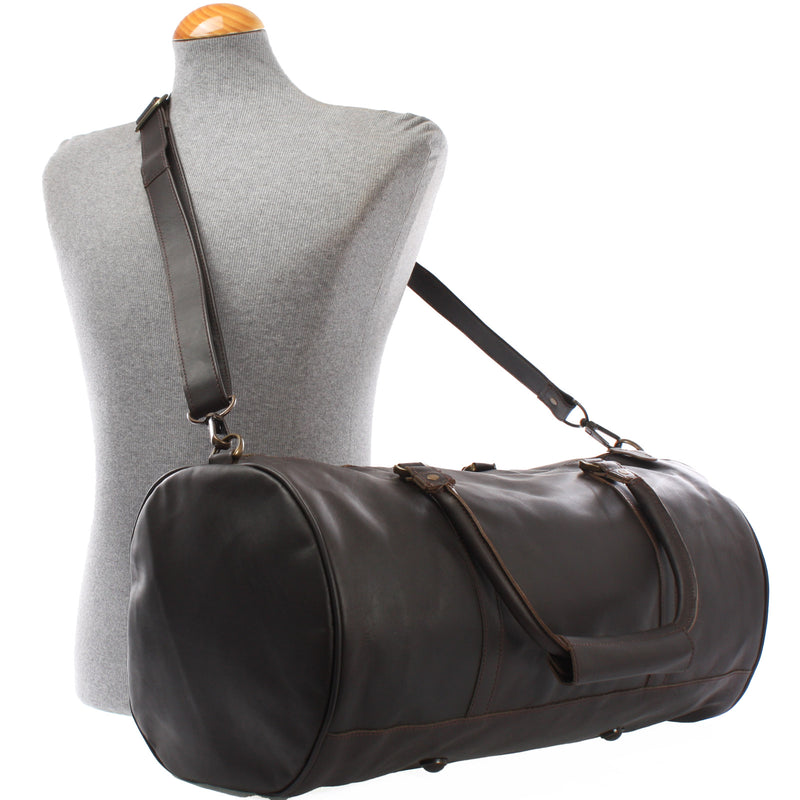 Leconi Weekender Reisetasche Sporttasche vintage Leder dunkelbraun LE2004 Blitzangebot