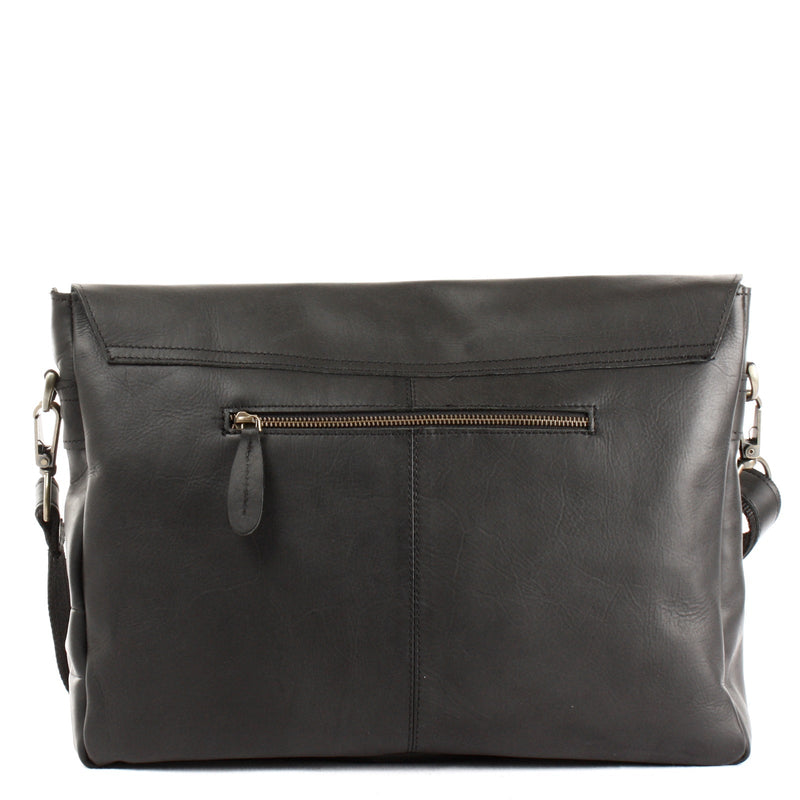 Leconi Messenger Bag Collegetasche DIN A4 Kuriertasche Leder schwarz LE3032 Große Rabatte