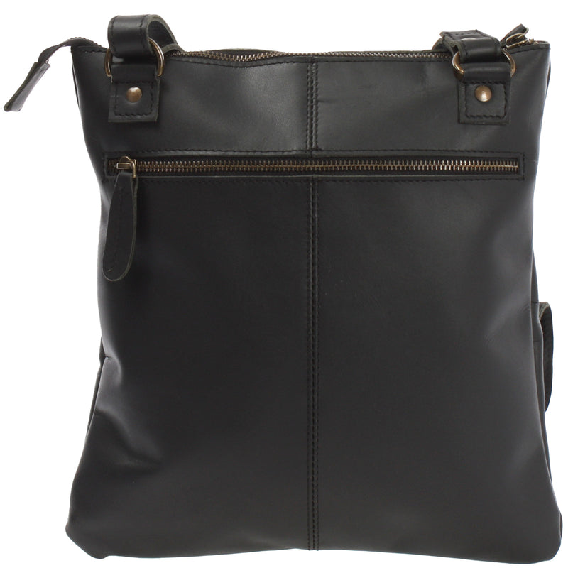 Leconi Umhängetasche Schultertasche Damen Herren Used Look Leder schwarz LE3011 Bestseller