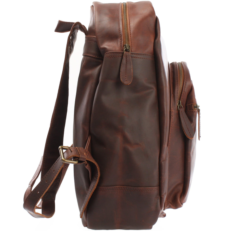 Leconi Rucksack Lederrucksack Freizeitrucksack Damen Herren Leder braun LE1017 Saisonale Angebote