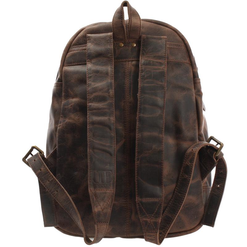 Leconi Rucksack Lederrucksack Freizeitrucksack Damen Herren Leder schlamm LE1017 Tiefpreis
