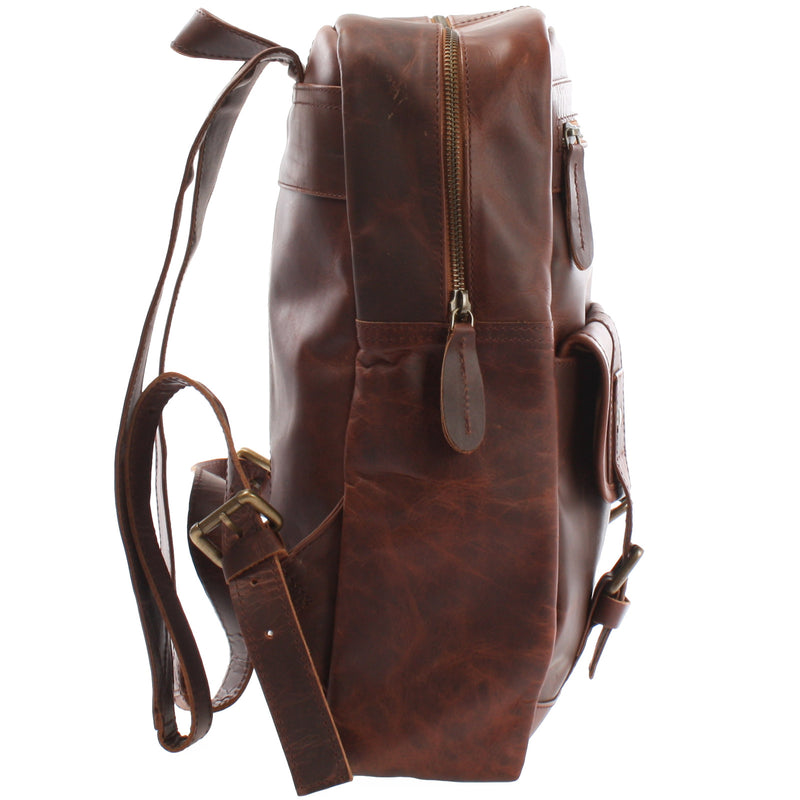 Leconi Lederrucksack Freizeitrucksack Wanderrucksack Leder braun LE1018 Super Sparpreis