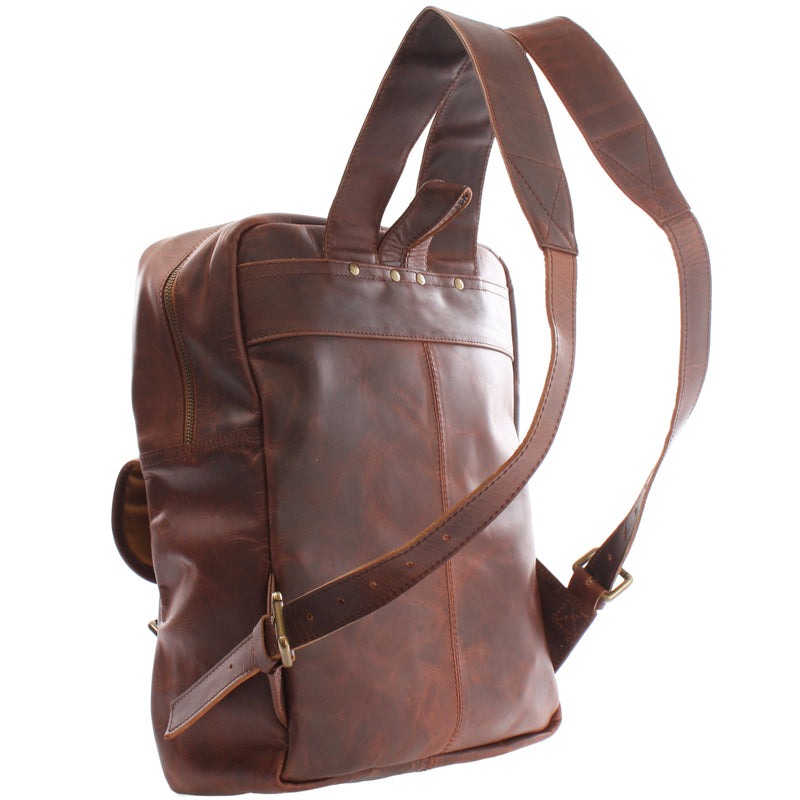 Leconi Lederrucksack Freizeitrucksack Wanderrucksack Leder braun LE1018 Super Sparpreis