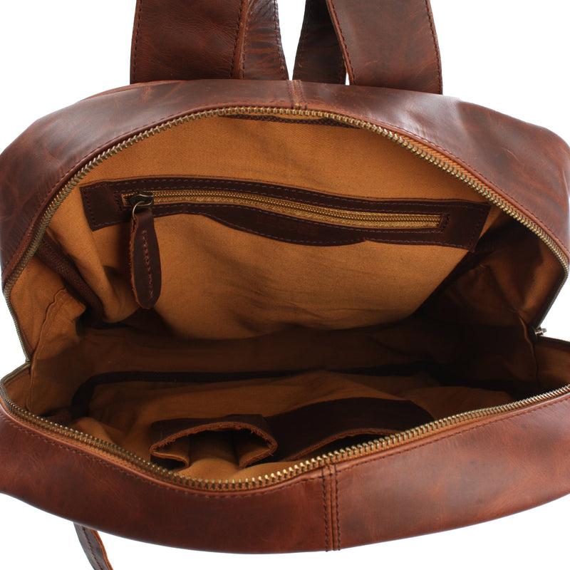 Leconi Lederrucksack Freizeitrucksack Wanderrucksack Leder braun LE1018 Super Sparpreis