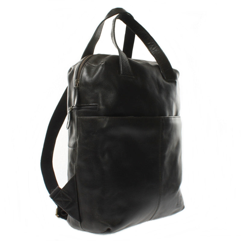 Leconi großer Rucksack Lederrucksack Freizeitrucksack Damen Herren Leder schwarz LE1020 Begrenzte Freigabe