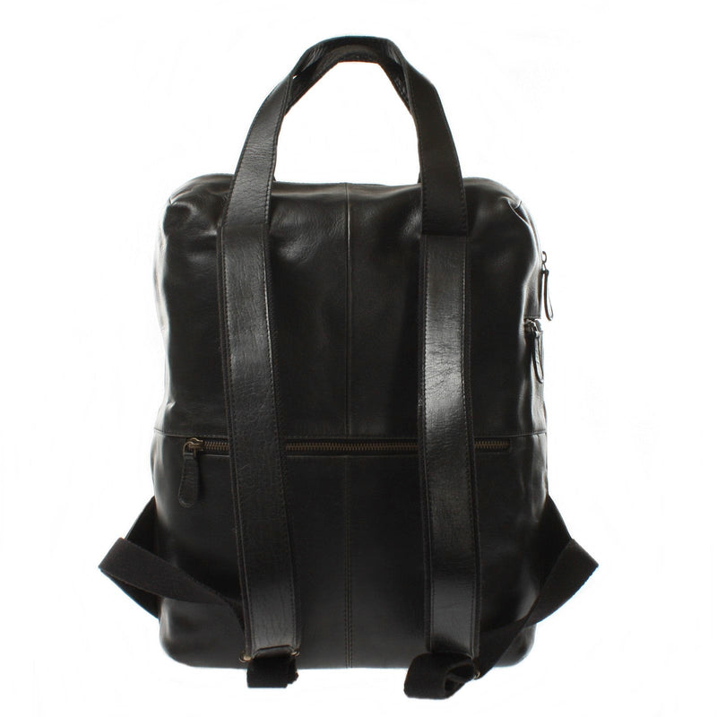 Leconi großer Rucksack Lederrucksack Freizeitrucksack Damen Herren Leder schwarz LE1020 Begrenzte Freigabe