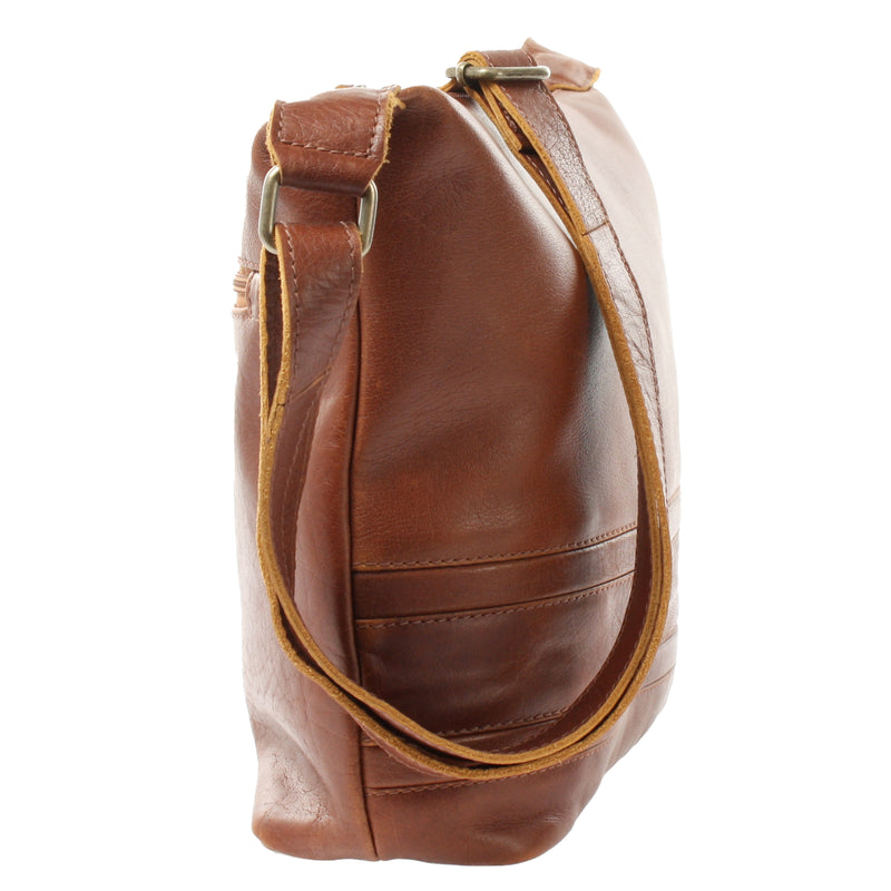 Leconi Umhängetasche Beuteltasche Ledertasche Damentasche Leder braun LE0064 Letzte 2 Tage