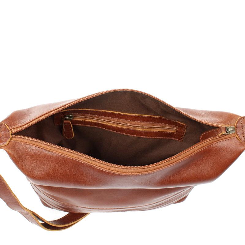 Leconi Umhängetasche Beuteltasche Ledertasche Damentasche Leder braun LE0064 Letzte 2 Tage