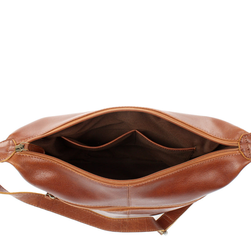 Leconi Umhängetasche Beuteltasche Ledertasche Damentasche Leder braun LE0064 Letzte 2 Tage