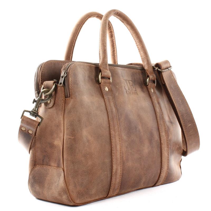 Leconi Umhängetasche Schultertasche Henkeltasche Damentasche Aktentasche Buisnesstasche Leder braun LE3065 Bis zu 60% Rabatt
