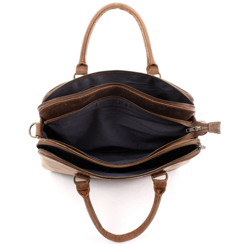 Leconi Umhängetasche Schultertasche Henkeltasche Damentasche Aktentasche Buisnesstasche Leder braun LE3065 Bis zu 60% Rabatt