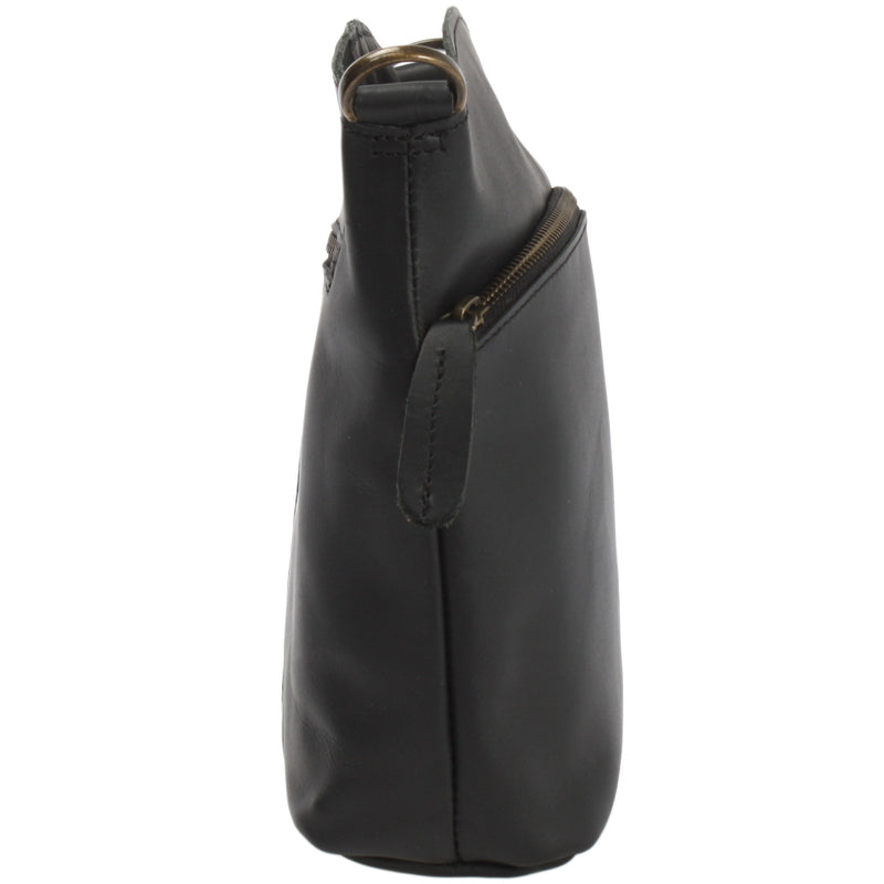Leconi kleine Umhängetasche Schultertasche Freizeittasche Leder schwarz LE3049 Sonderangebot der Fabrik