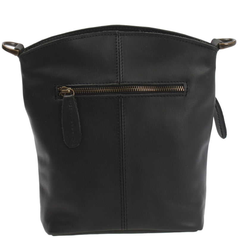 Leconi kleine Umhängetasche Schultertasche Freizeittasche Leder schwarz LE3049 Sonderangebot der Fabrik