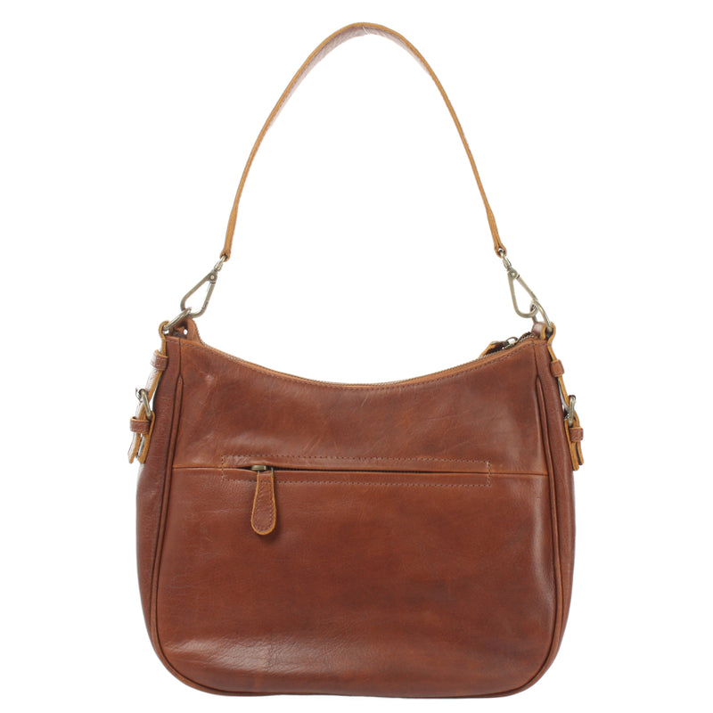 Leconi Schultertasche Henkeltasche Damentasche Leder braun LE0063 Vierteljährliche Förderung