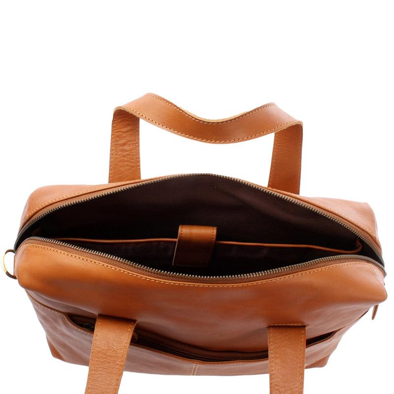 Leconi Schultertasche Henkeltasche Shopper Handtasche Damen Leder cognac LE0059 Bis zu 55% Rabatt