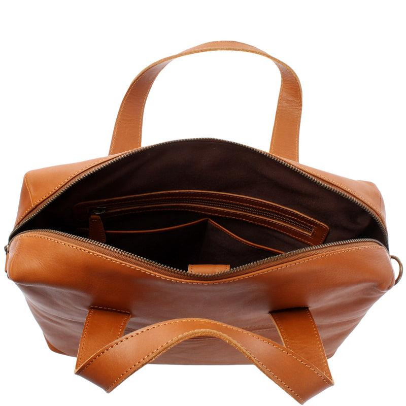 Leconi Schultertasche Henkeltasche Shopper Handtasche Damen Leder cognac LE0059 Bis zu 55% Rabatt