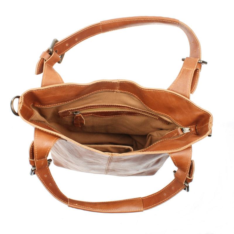 Leconi Umhängetasche Schultertasche Henkeltasche Damentasche Leder cognac LE0054 50% Rabatt mit kostenlosem Versand