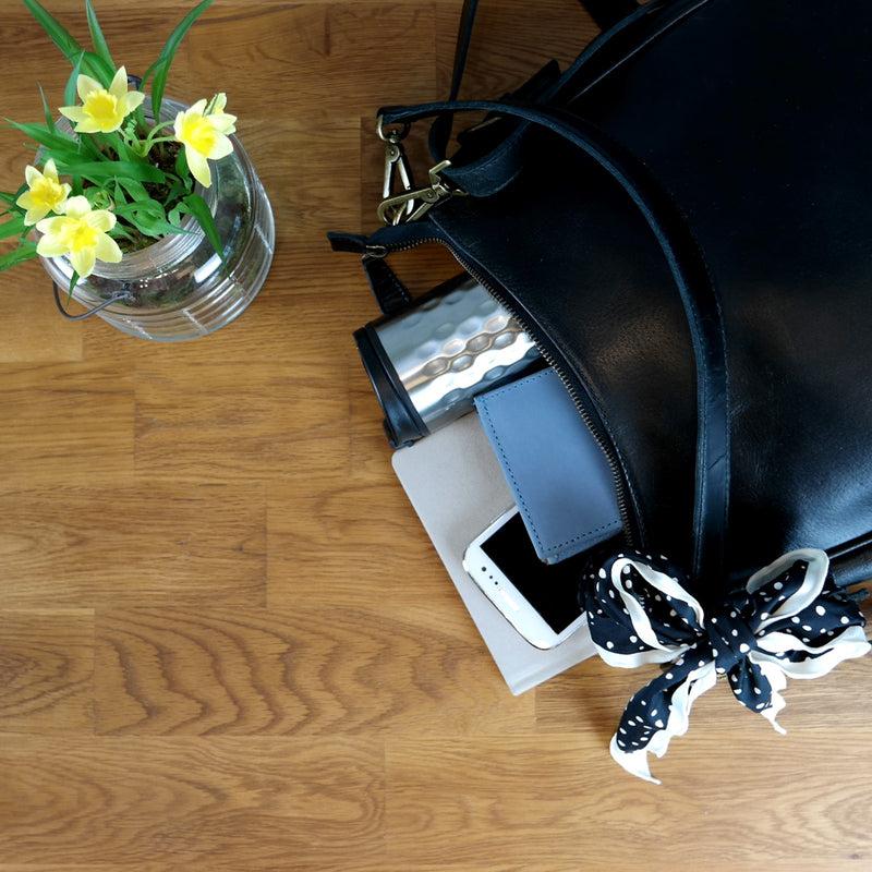 Leconi Schultertasche Handtasche Damentasche Leder schwarz LE0063 Clearance-Verkauf
