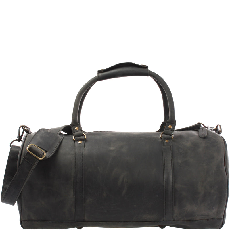 Leconi Weekender Reisetasche Sporttasche vintage Leder grau LE2004