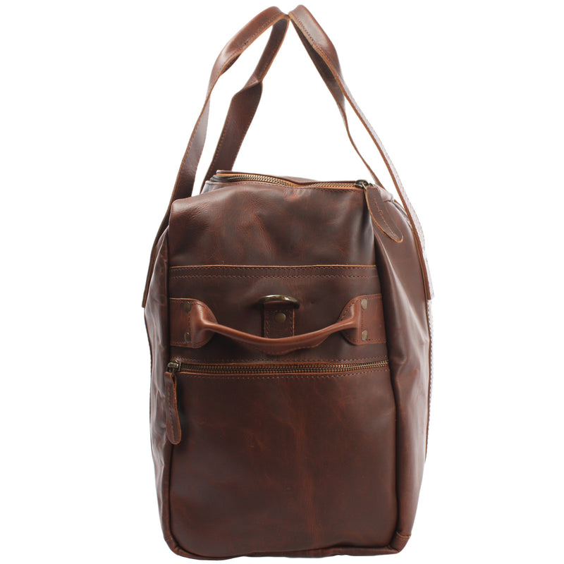 Leconi Weekender Sporttasche Reisetasche Ledertasche Damen Herren Leder braun LE2014 50% Rabatt für begrenzte Zeit