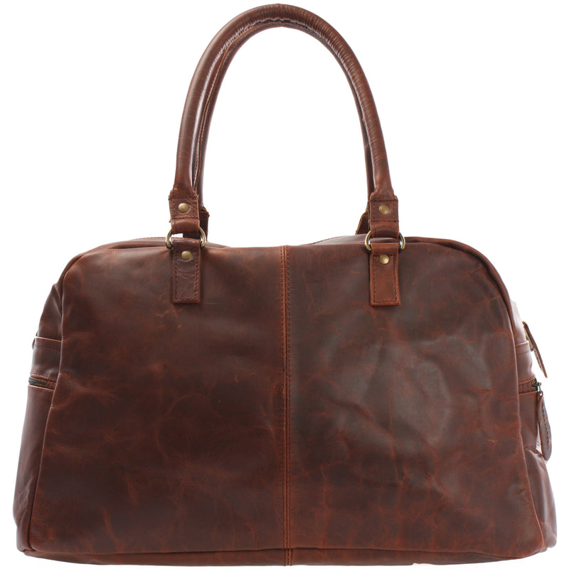 Leconi kleine Reisetasche Handgepäck Weekender Leder braun LE2023 Rabatte dieses Monats