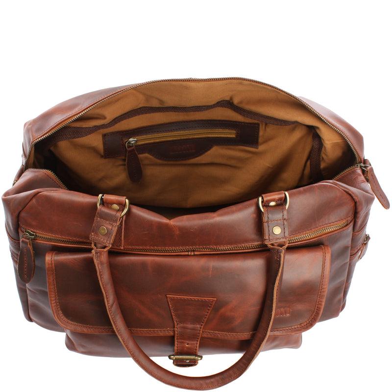 Leconi kleine Reisetasche Handgepäck Weekender Leder braun LE2023 Rabatte dieses Monats