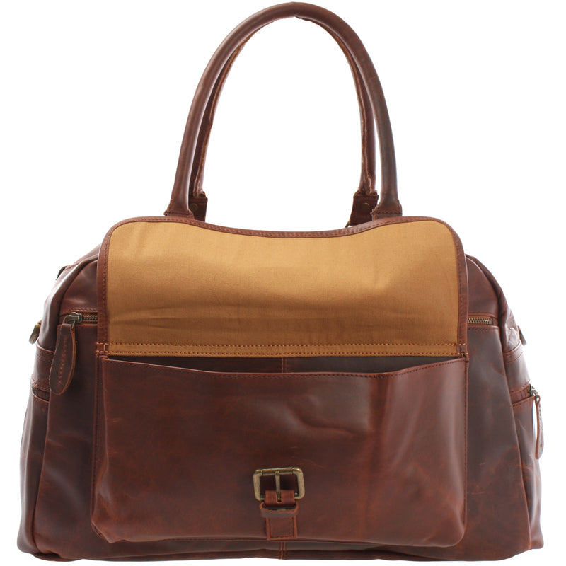Leconi kleine Reisetasche Handgepäck Weekender Leder braun LE2023 Rabatte dieses Monats
