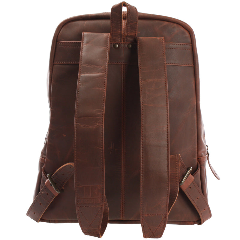 Leconi Rucksack Lederrucksack Freizeitrucksack Damen Herren Leder braun LE1016 im Angebot