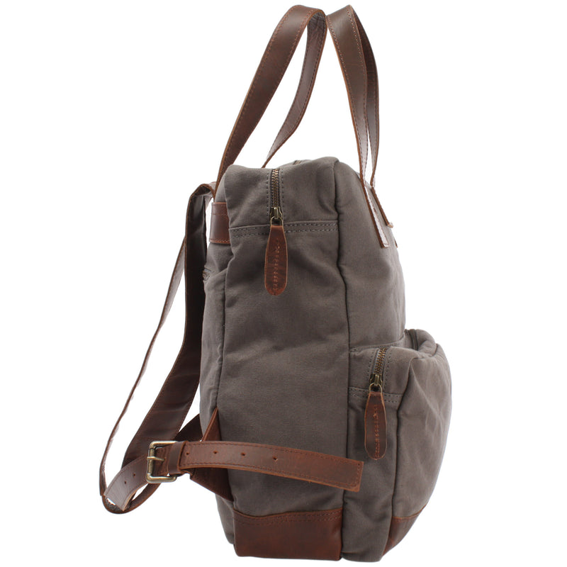 Leconi Canvasrucksack Freizeitrucksack Damen Herren DIN A4 Canvas grau LE1019 Schlussverkauf