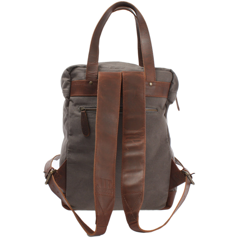 Leconi Canvasrucksack Freizeitrucksack Damen Herren DIN A4 Canvas grau LE1019 Schlussverkauf