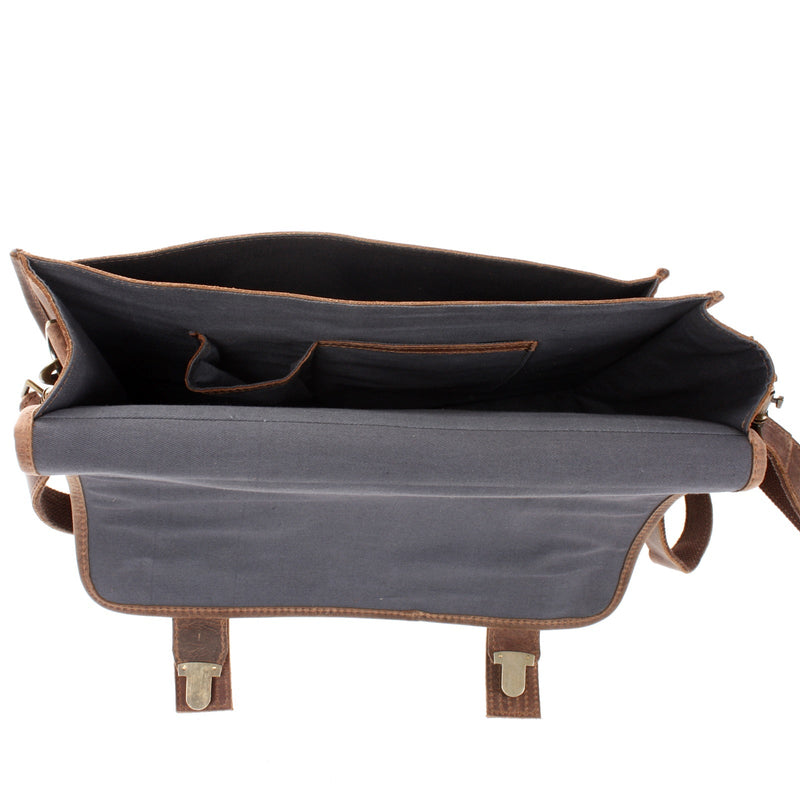 Leconi Aktentasche Lehrertasche Businesstasche Damen Herren Leder braun LE3043 Kostenloser Versand