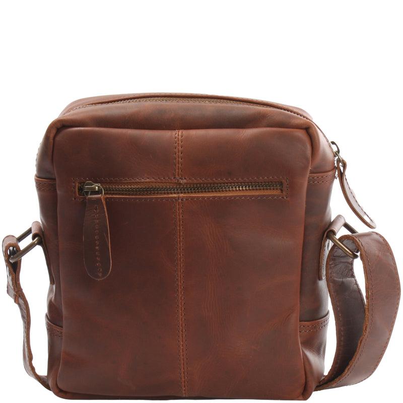 Leconi kleine Umhängetasche Ledertasche Freizeittasche Leder braun LE3042 Fabrik Onlineshop