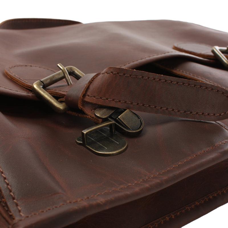 Leconi Aktentasche Businesstasche Messenger Bag Vintage Leder braun LE3009 Günstig kaufen