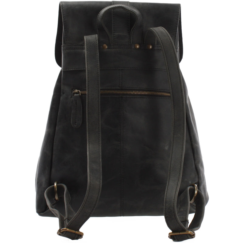 Leconi Rucksack Freizeitrucksack vintage Lederrucksack Damen Herren Leder grau LE1008 Versandkostenfrei