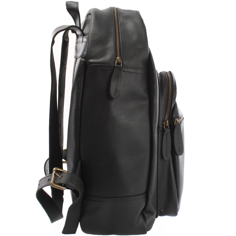 Leconi Rucksack Lederrucksack Freizeitrucksack Damen Herren Leder schwarz LE1017 Flash Sale