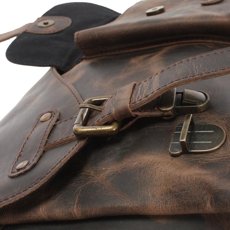 Leconi Messenger Bag Collegetasche DIN A4 Kuriertasche Leder schlamm LE3032 Black Friday