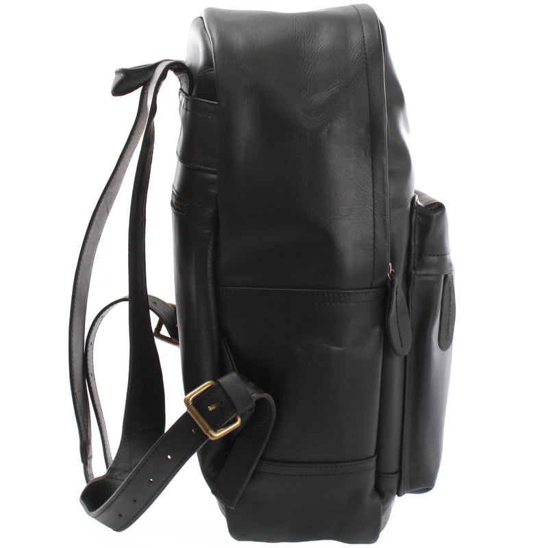 Leconi Rucksack Lederrucksack Freizeitrucksack Damen Herren Leder schwarz LE1009 Cyber Monday